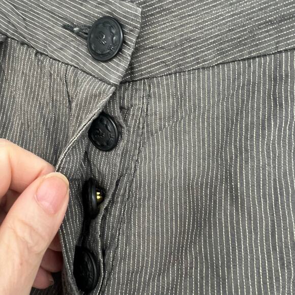 Nice Collective Utility Shorts Women's Sze 2 Gray Striped Button-Fly Cuffed Y2K - Picture 3 of 9